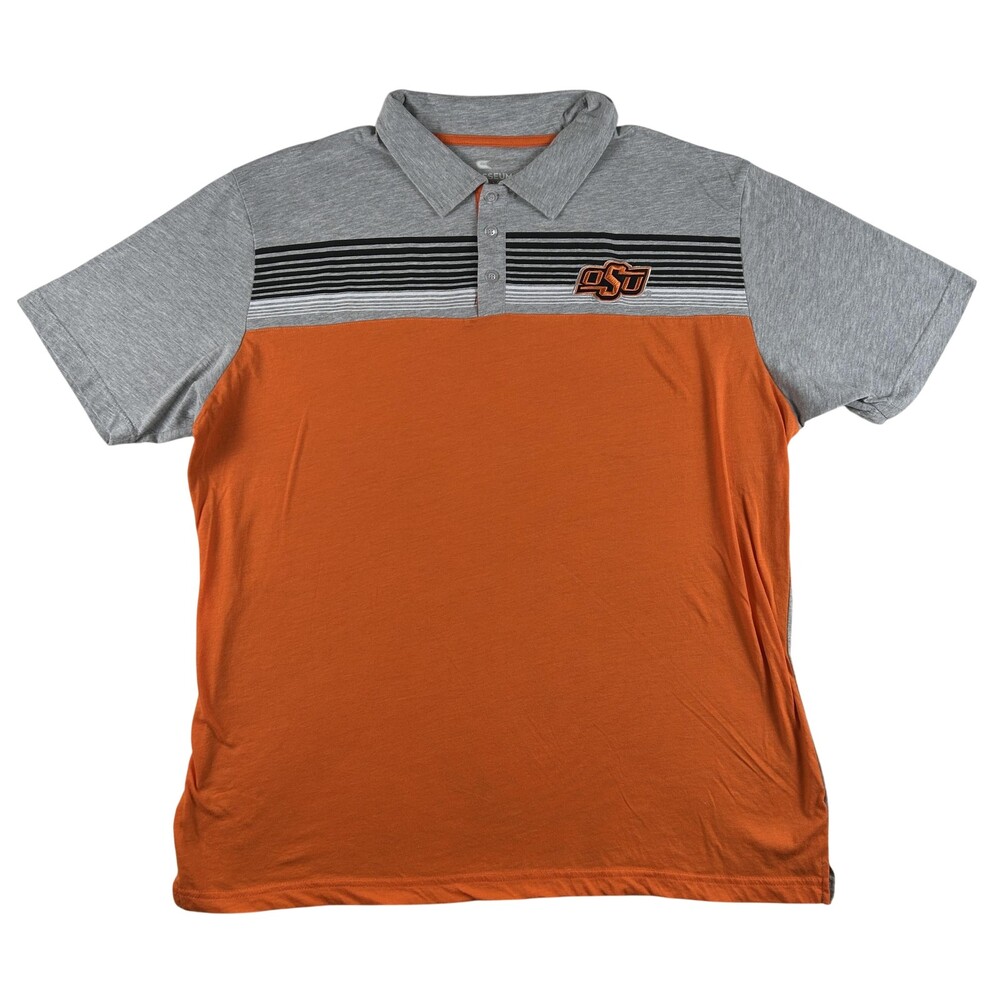 Oklahoma State Cowboys Shirt Mens 2XL Orange NCAA Football Colosseum Polo
